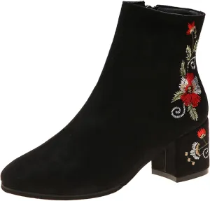 Black Boots for Women Ankle Boot Womens Fall Booties Steel Toe Boots for Men Wedge Bootie for Women Dressy Comfortable and Soft Lightweight Pointed Toe Mid Heel Slip On