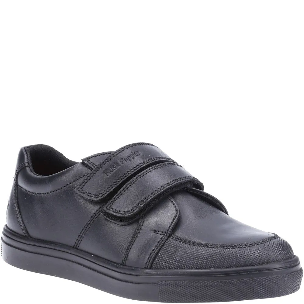 Black Santos Junior School Shoes