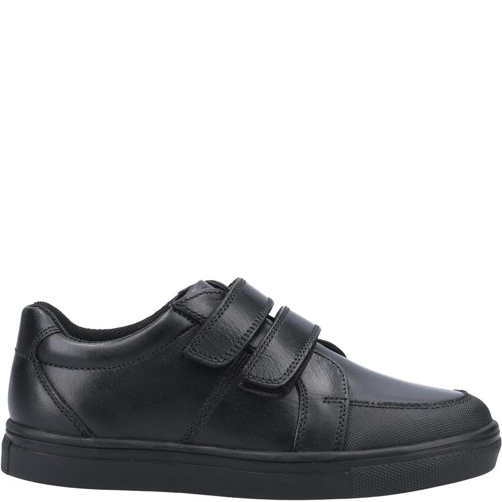 Black Santos Junior School Shoes
