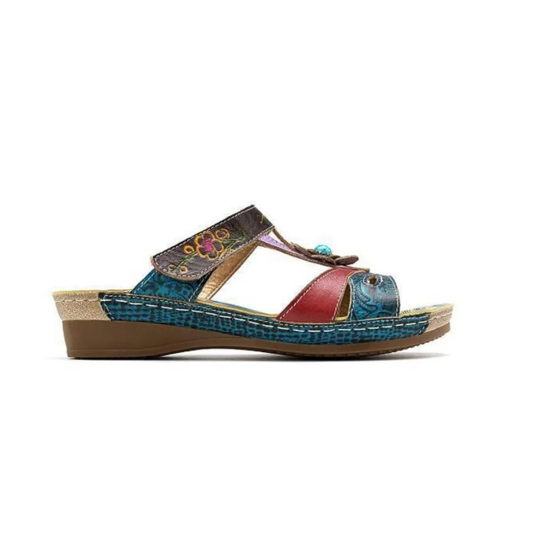 Carinia - Floral Wedge Sandals
