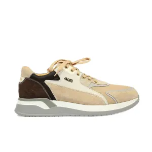 Cesare Paciotti Luxury Italian Men's 4US Cam Dal Sam Beige Brown White Sneakers (CPM5320)