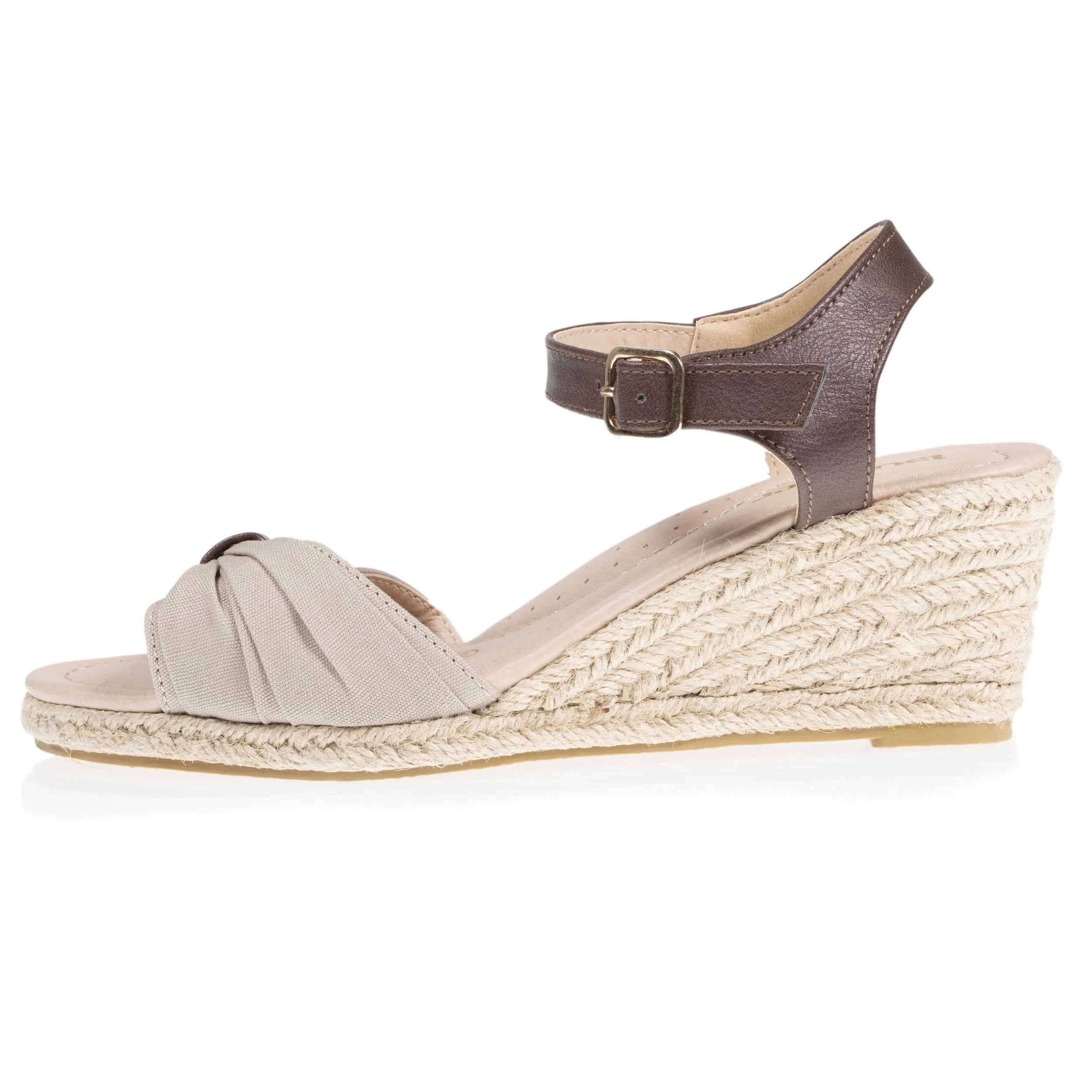 Espadrilles Femme ouverte à talon corde Taupe