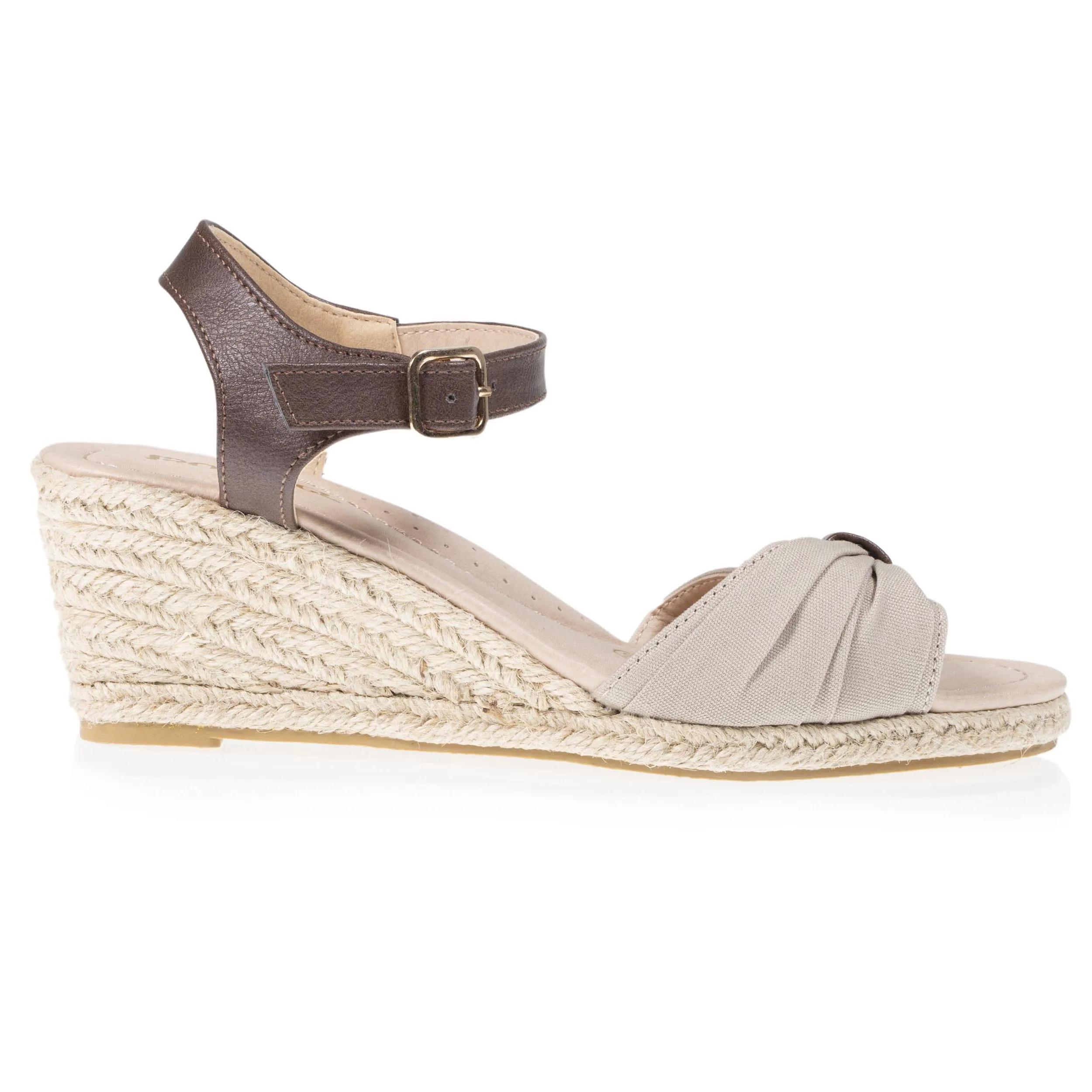 Espadrilles Femme ouverte à talon corde Taupe