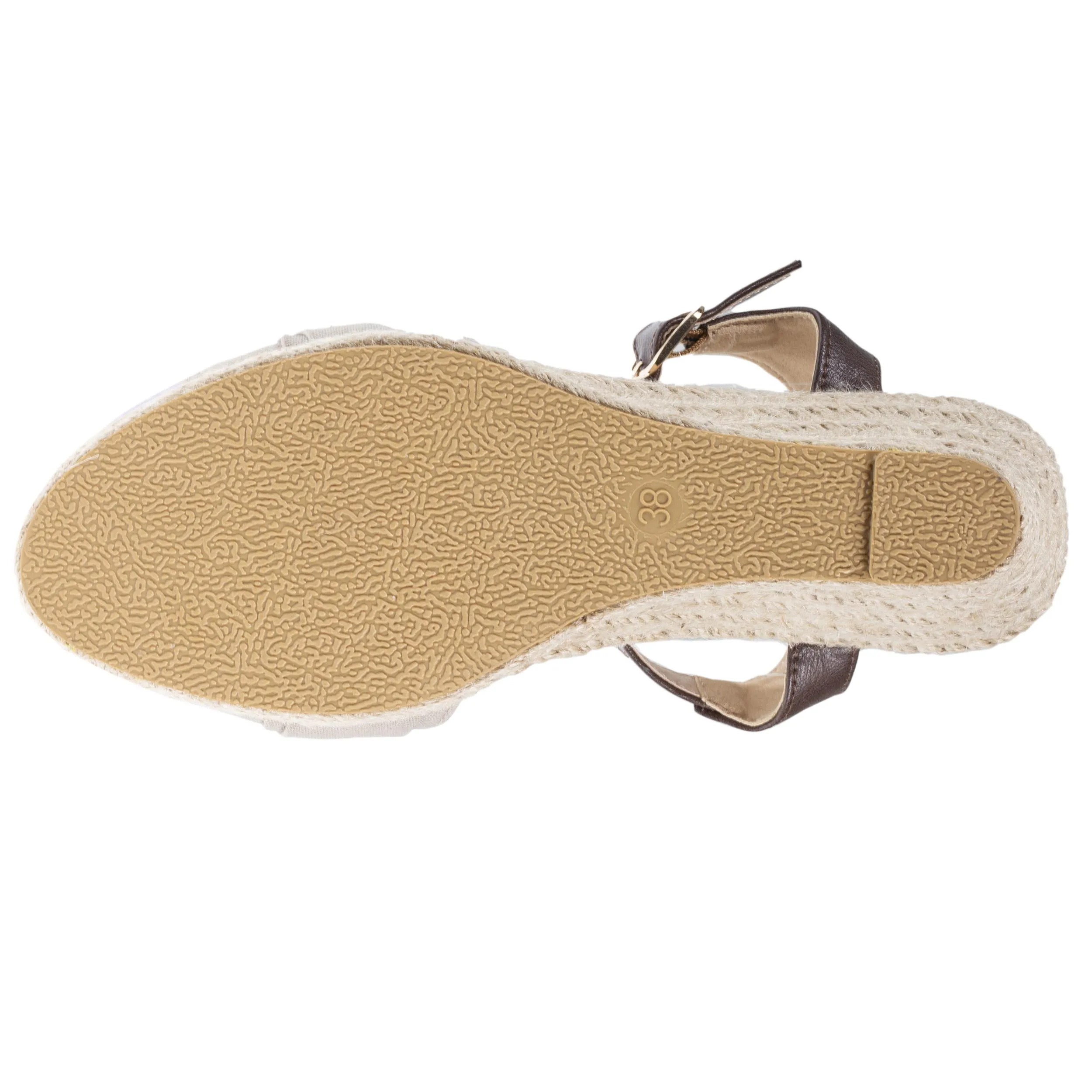 Espadrilles Femme ouverte à talon corde Taupe