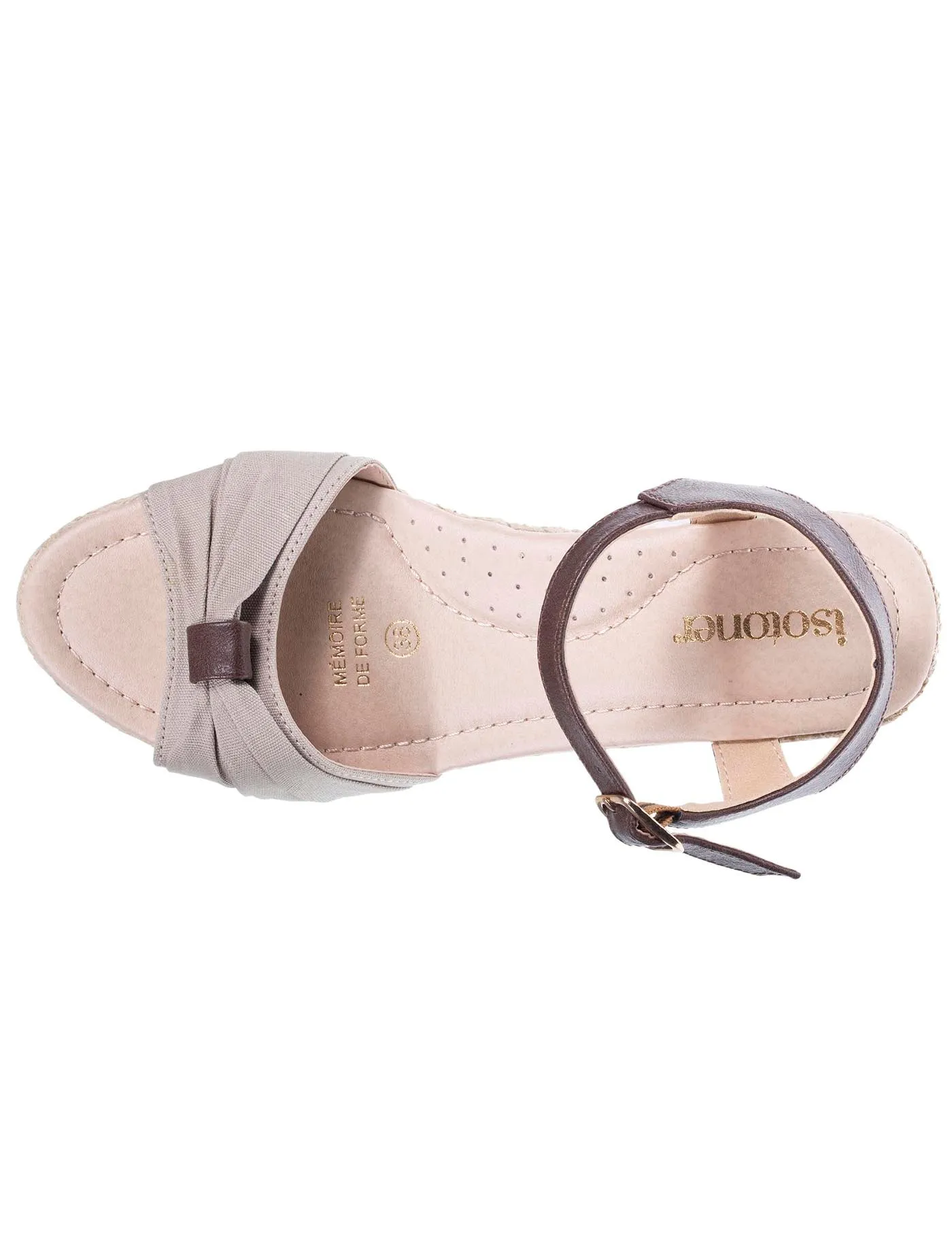 Espadrilles Femme ouverte à talon corde Taupe