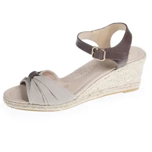 Espadrilles Femme ouverte à talon corde Taupe
