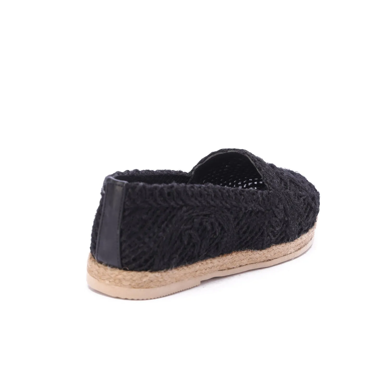 Flat Sole Slip-On Espadrilles-Black