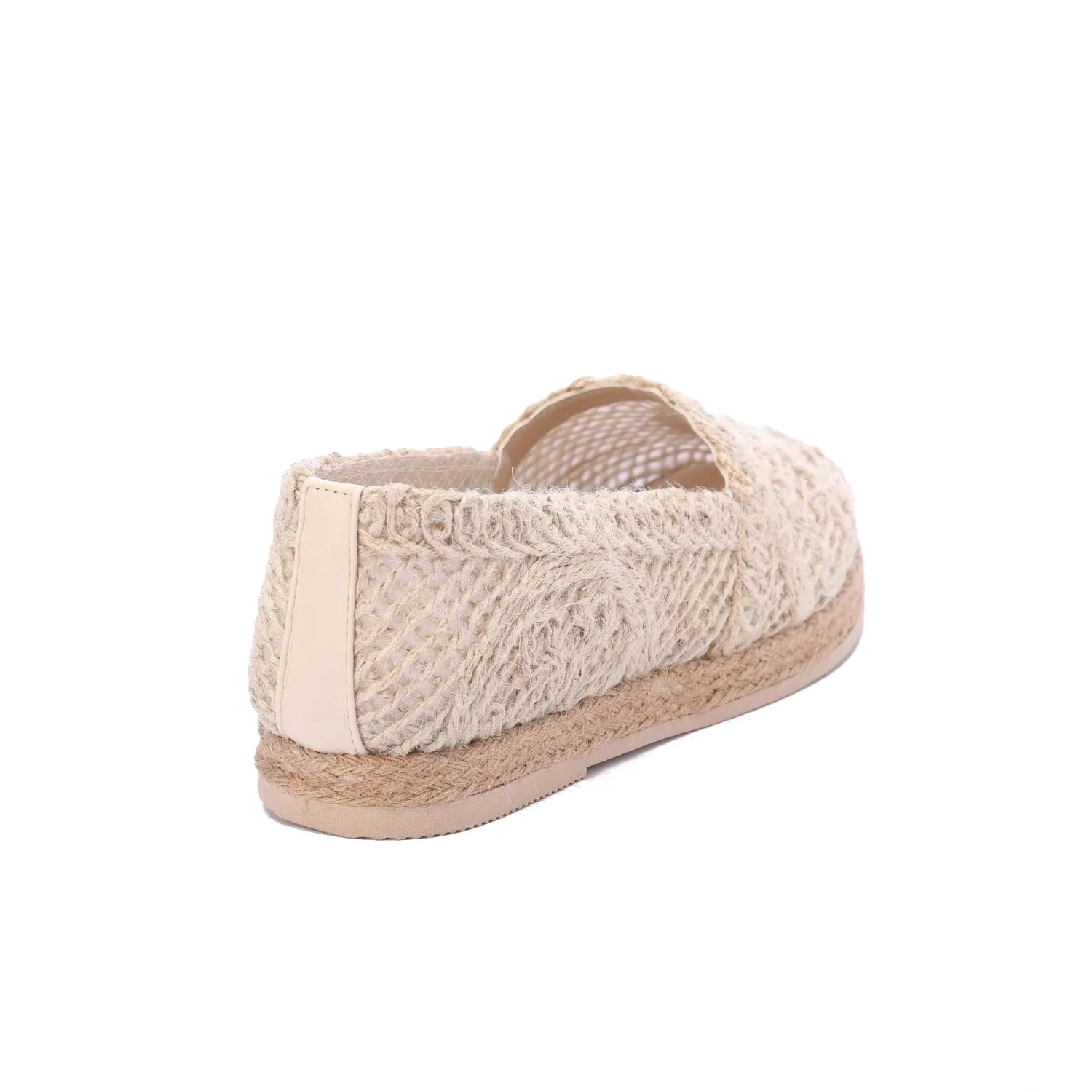 Flat Sole Slip-On Espadrilles-Cafe