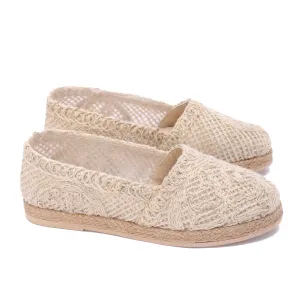 Flat Sole Slip-On Espadrilles-Cafe