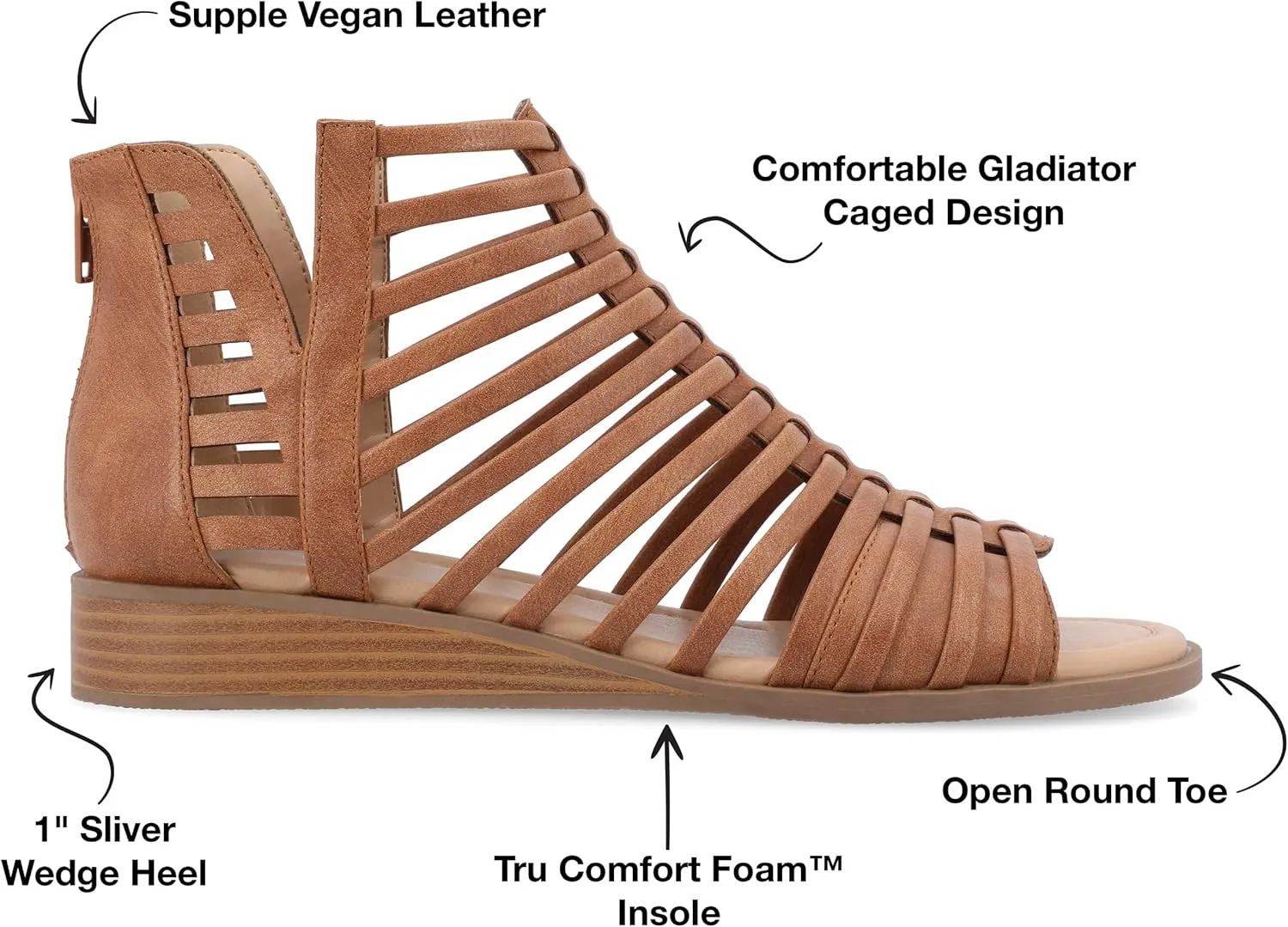 Journee Women's Comfort Foam Delilah Sliver Wedge Sandals