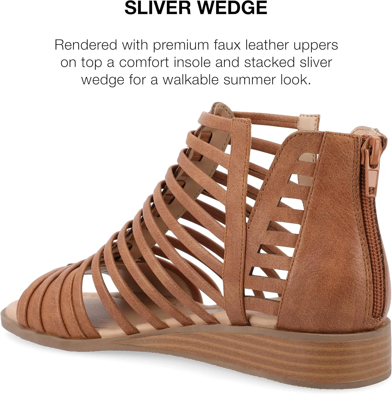 Journee Women's Comfort Foam Delilah Sliver Wedge Sandals