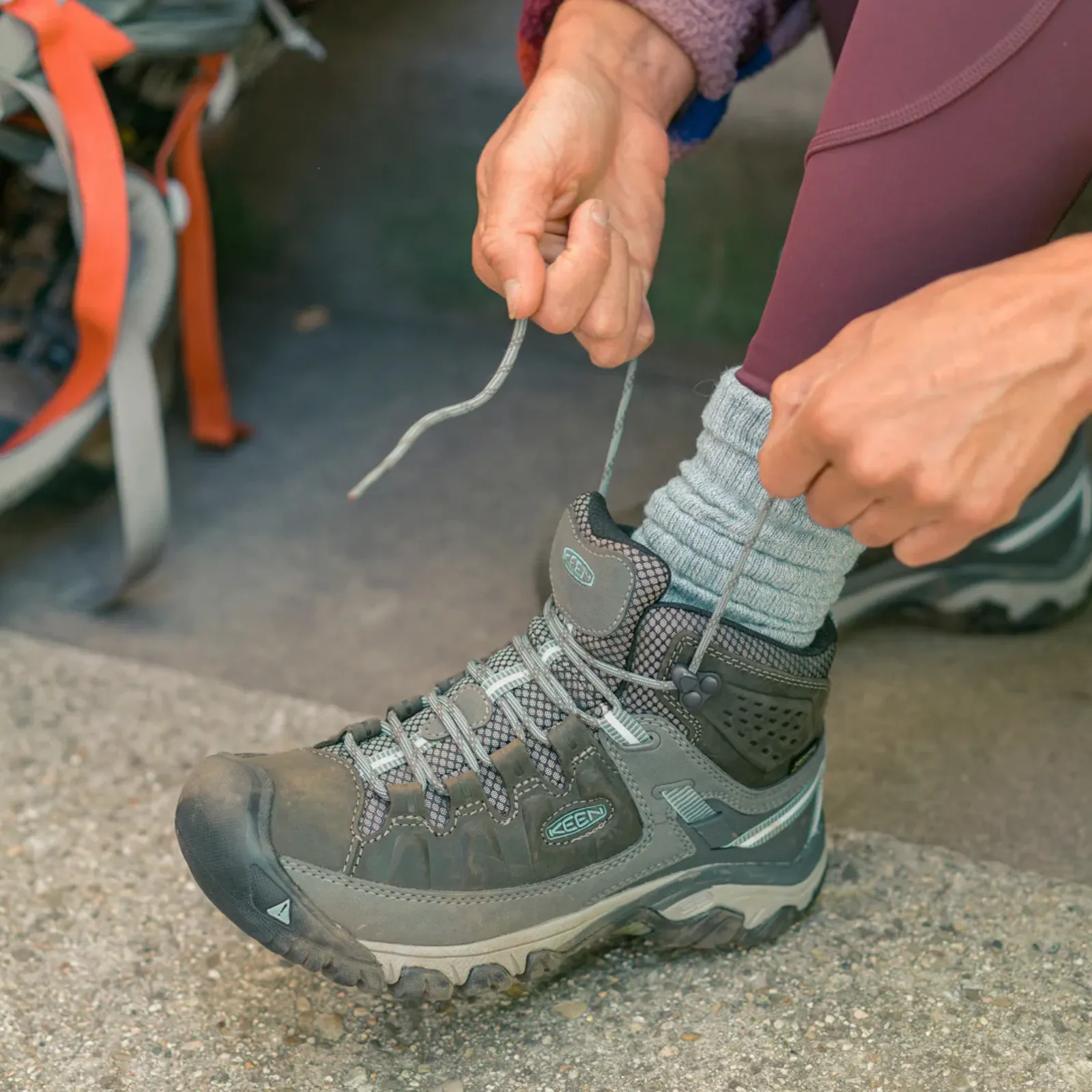 Keen Targhee III Waterproof Mid Hiking Boot (Women) - Magnet/Atlantic Blue