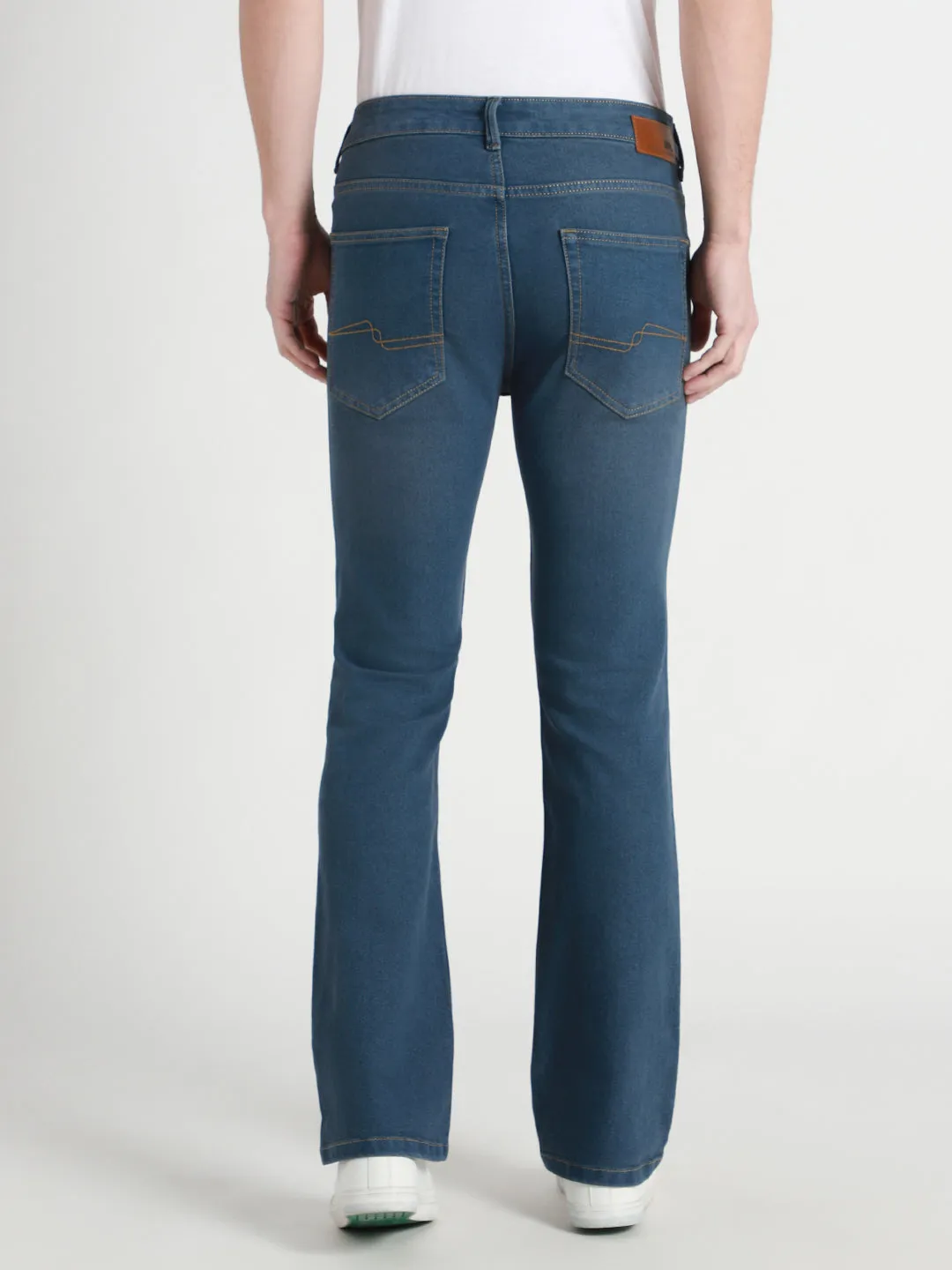 Men's Boot Cut Washed MID BLUE Jeans