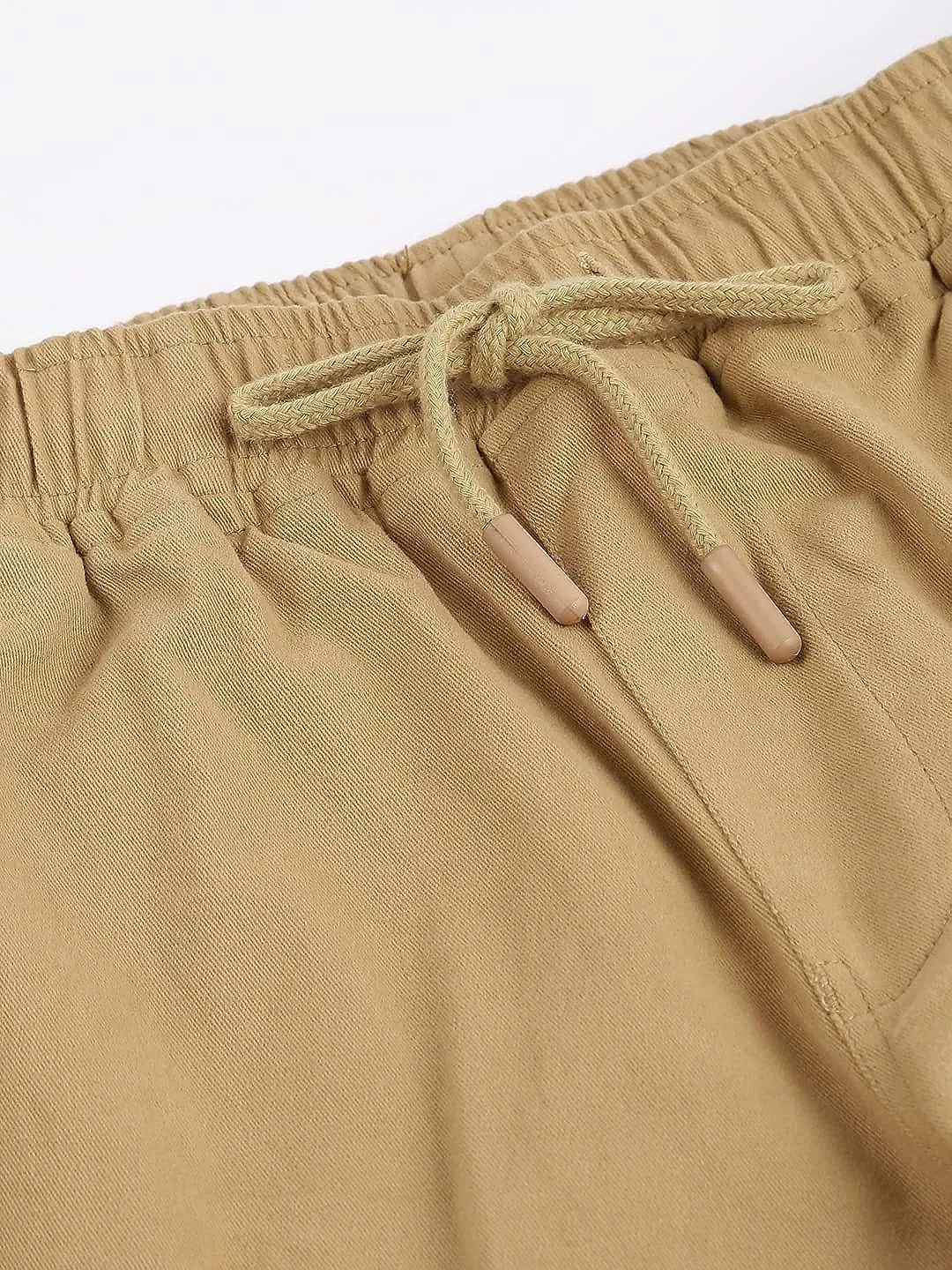 Men's Khaki Tapered Fit Cargo Joggers
