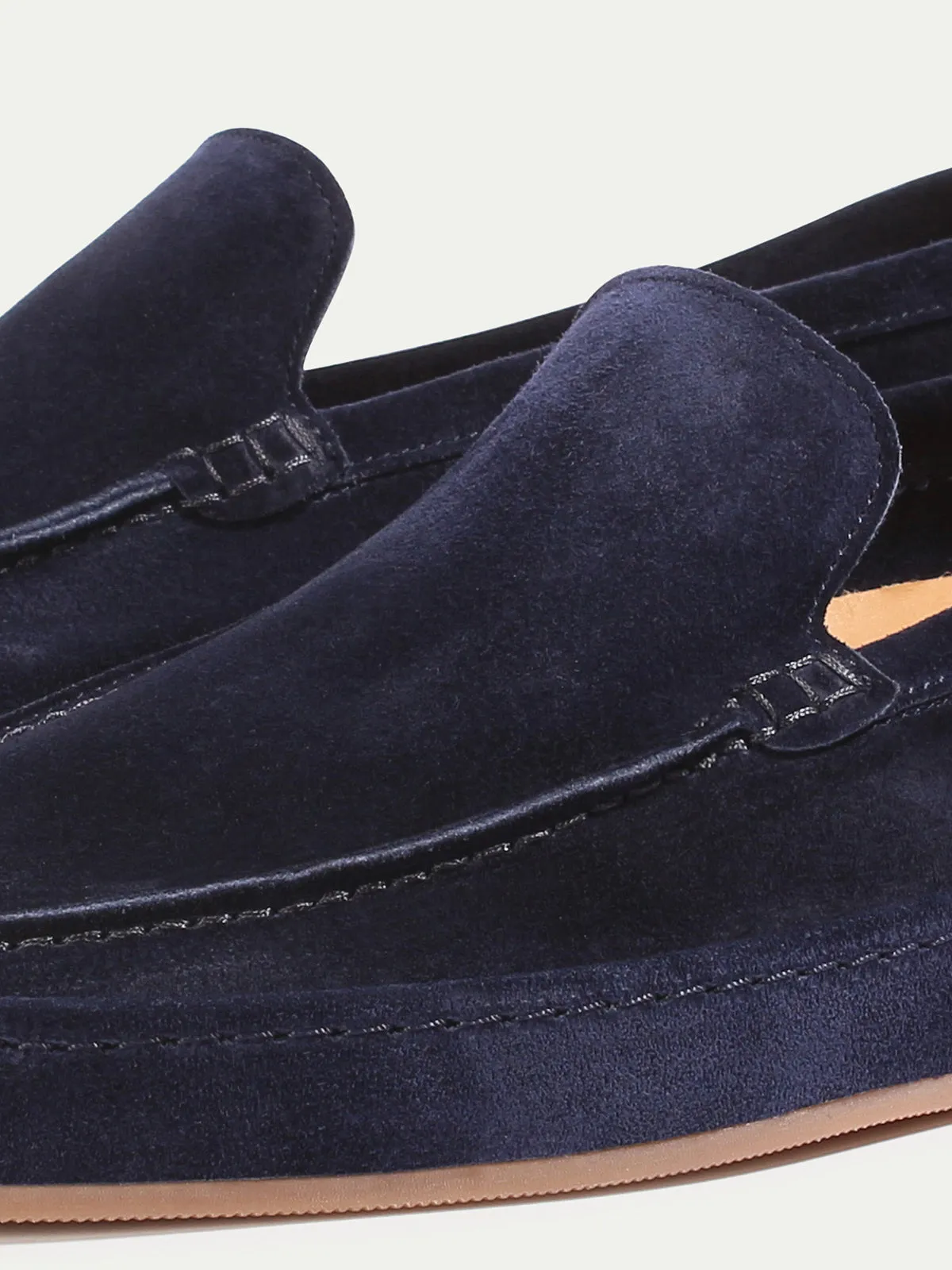 Navy Blue Suede Freya Calm Loafers - AW24