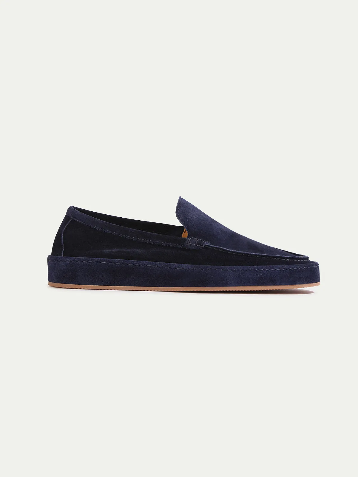 Navy Blue Suede Freya Calm Loafers - AW24