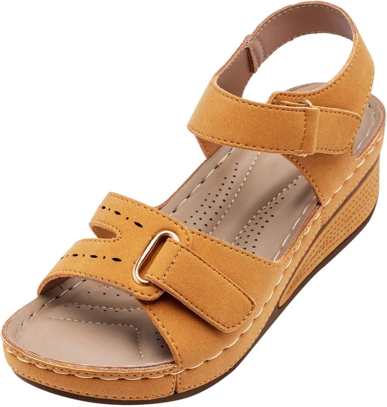 Sandals for Women 2025, Soft & Stylish Wedge Sandals for Effortless Comfort Leather Orthopedic Platform Arch Support Shoes