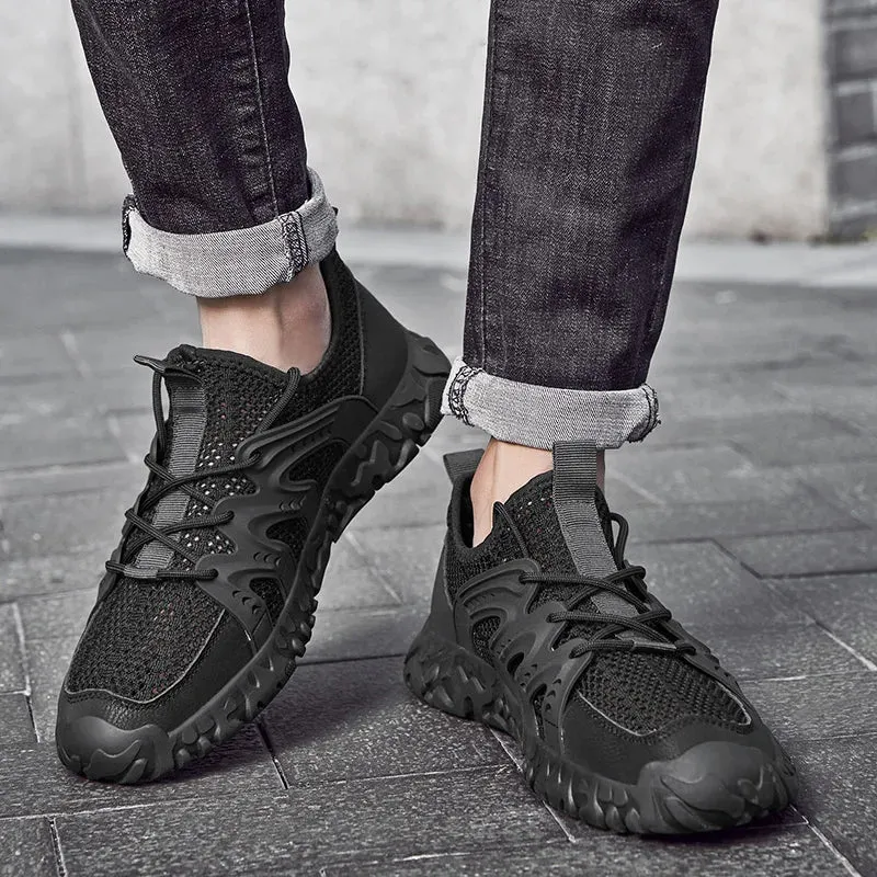 Sohiwoo Summer Fashion Casual Anti slip Large Casual Mesh Breathable Shoes Lightweight and Versatile Durable Sandals Beach Shoes for Men