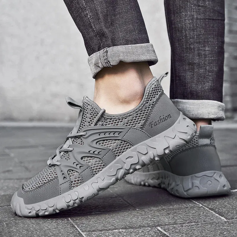 Sohiwoo Summer Fashion Casual Anti slip Large Casual Mesh Breathable Shoes Lightweight and Versatile Durable Sandals Beach Shoes for Men