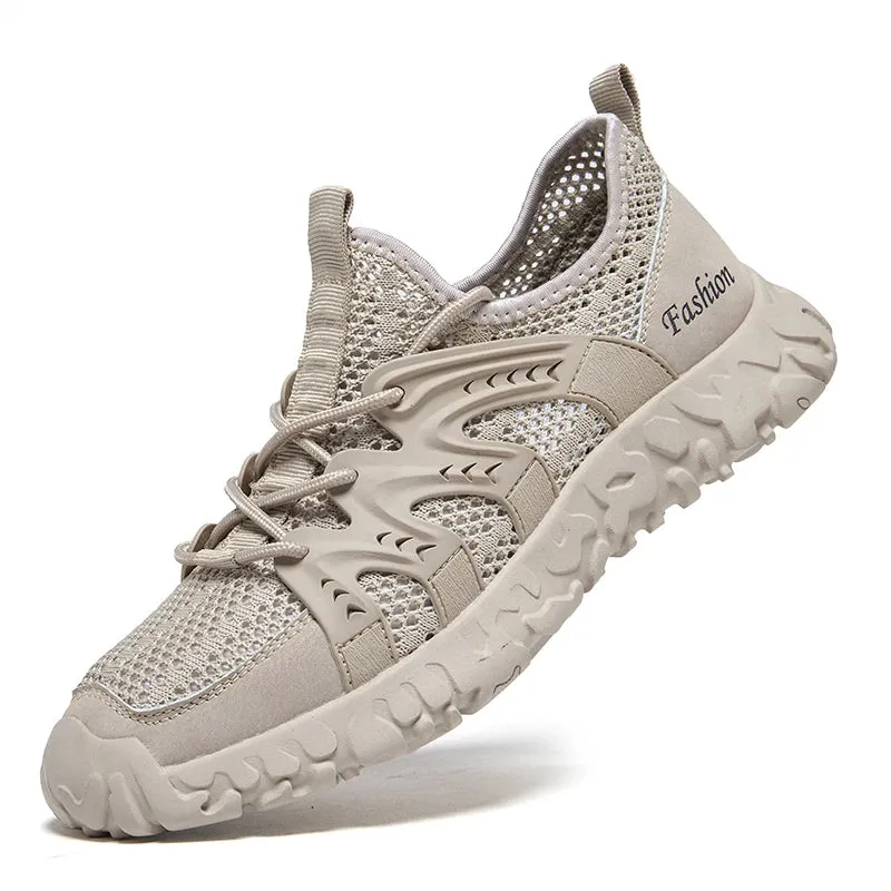 Sohiwoo Summer Fashion Casual Anti slip Large Casual Mesh Breathable Shoes Lightweight and Versatile Durable Sandals Beach Shoes for Men