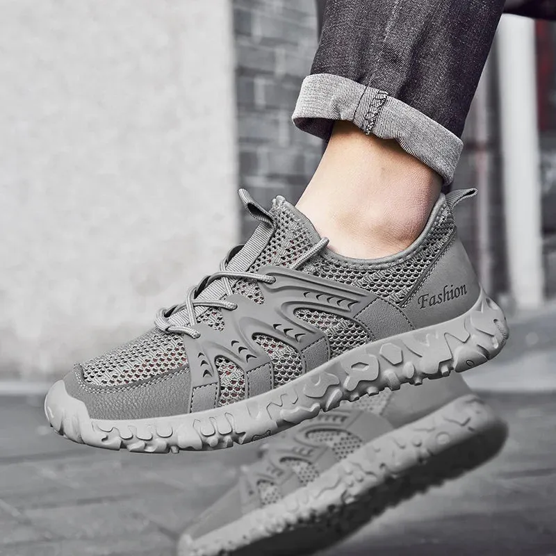 Sohiwoo Summer Fashion Casual Anti slip Large Casual Mesh Breathable Shoes Lightweight and Versatile Durable Sandals Beach Shoes for Men