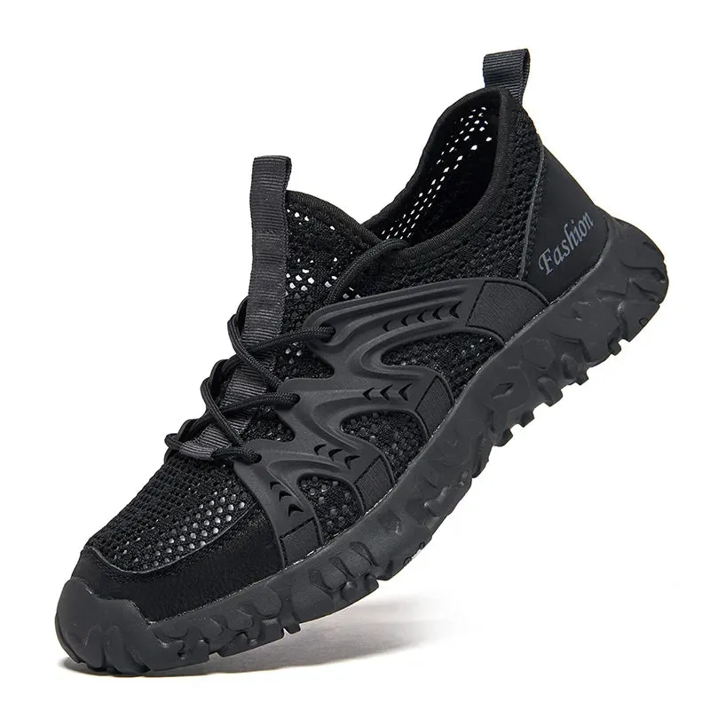 Sohiwoo Summer Fashion Casual Anti slip Large Casual Mesh Breathable Shoes Lightweight and Versatile Durable Sandals Beach Shoes for Men