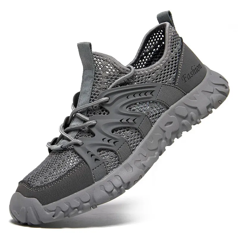 Sohiwoo Summer Fashion Casual Anti slip Large Casual Mesh Breathable Shoes Lightweight and Versatile Durable Sandals Beach Shoes for Men