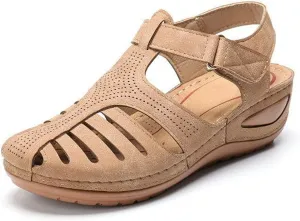 Summer Womens Sandals Casual Bohemia Gladiator Closed Toe Wedge Shoes Comfort Ankle Strap Slip On Orthopedic Platform Sandals
