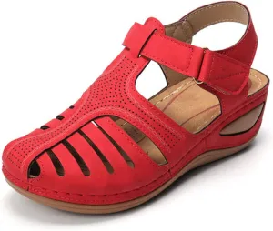 Summer Womens Sandals Casual Bohemia Gladiator Closed Toe Wedge Shoes Comfort Ankle Strap Slip On Orthopedic Platform Sandals