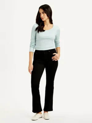 Women's 725 Black Slim Bootcut Fit High Rise Jeans