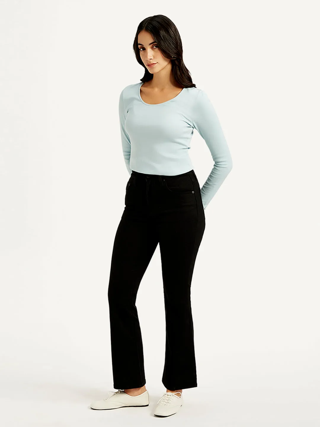 Women's 725 Black Slim Bootcut Fit High Rise Jeans