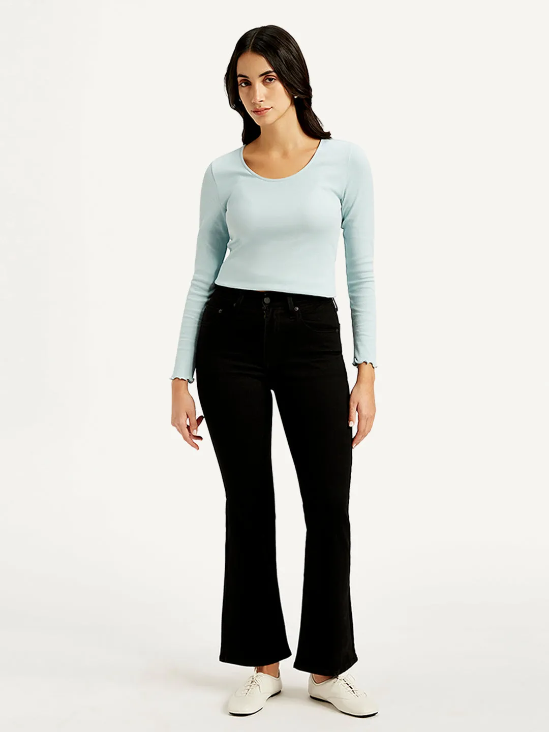 Women's 725 Black Slim Bootcut Fit High Rise Jeans