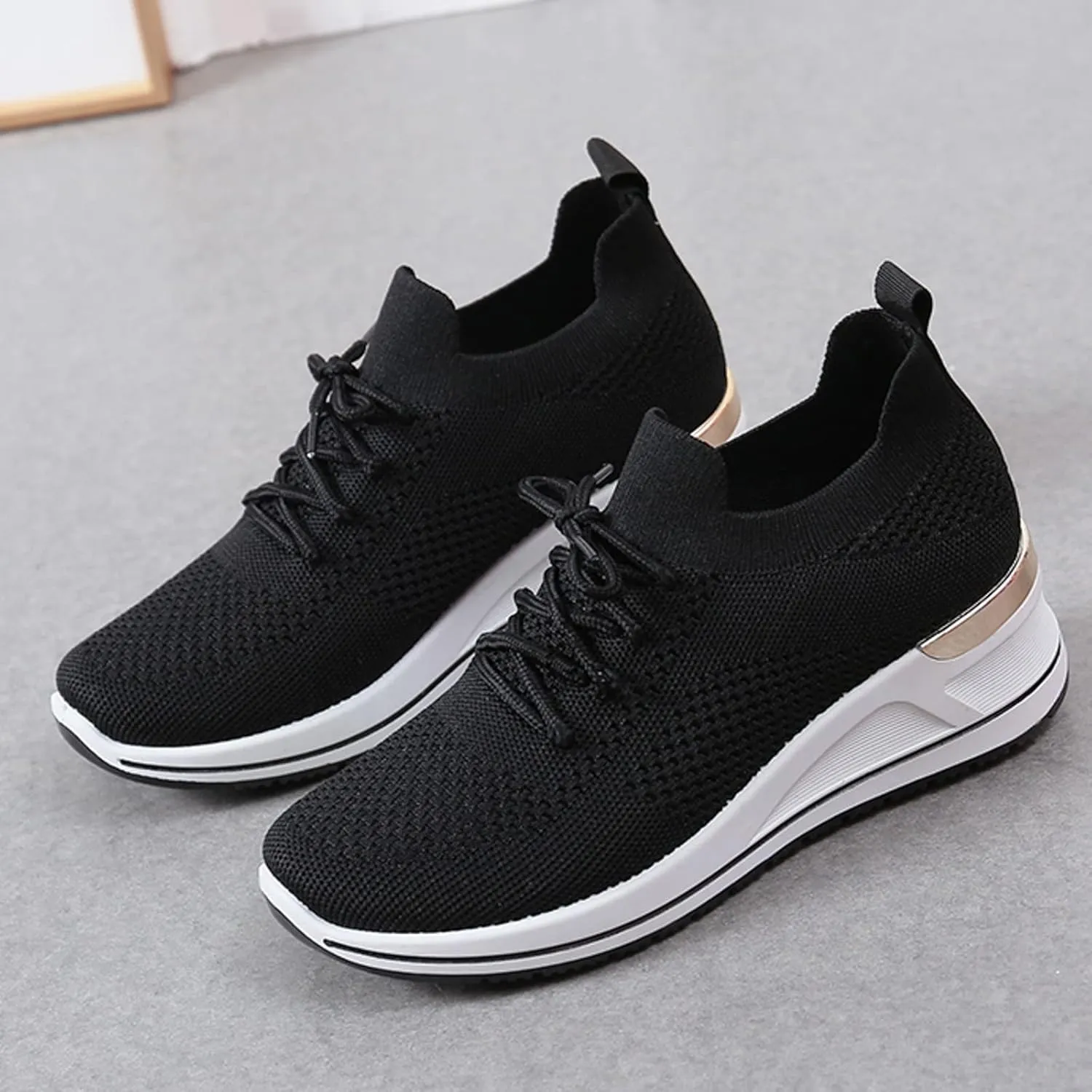 Womens Comfortable Slip On Sneakers Casual Walking Shoes Lightweight Canvas Flats Elastic Non Slip Loafers