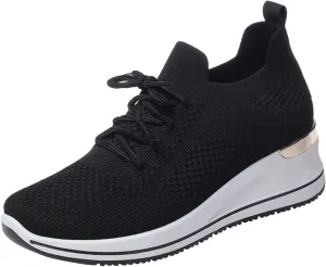Womens Comfortable Slip On Sneakers Casual Walking Shoes Lightweight Canvas Flats Elastic Non Slip Loafers