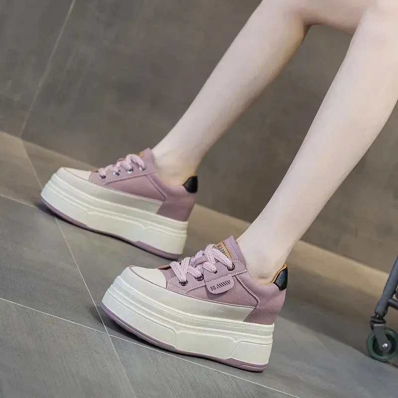 Women's Platform Thick Sole Wedge Heel Sneaker Shoes